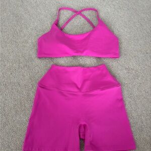 CSB Pink Sports Bra and Shorts Set NEVER WORN